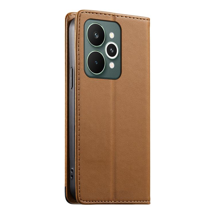 For Realme 15 / 15 Pro 5G Dierfeng Splicing Strong Magnetic RFID Vegan Leather Phone Case