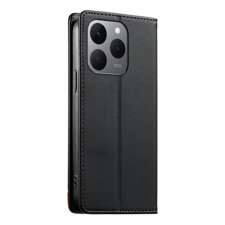 For Realme 15T 5G Dierfeng Splicing Strong Magnetic RFID Vegan Leather Phone Case