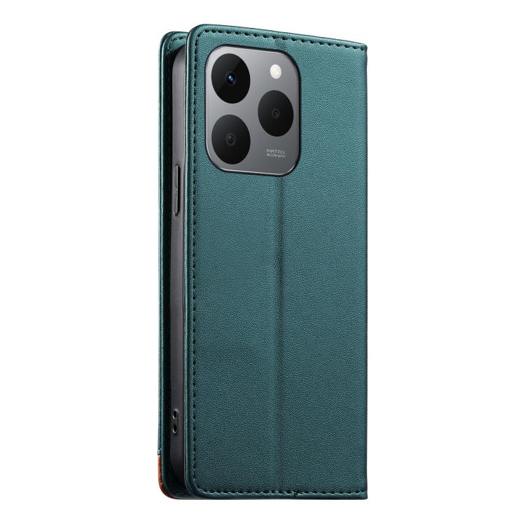 For Realme 15T 5G Dierfeng Splicing Strong Magnetic RFID Vegan Leather Phone Case