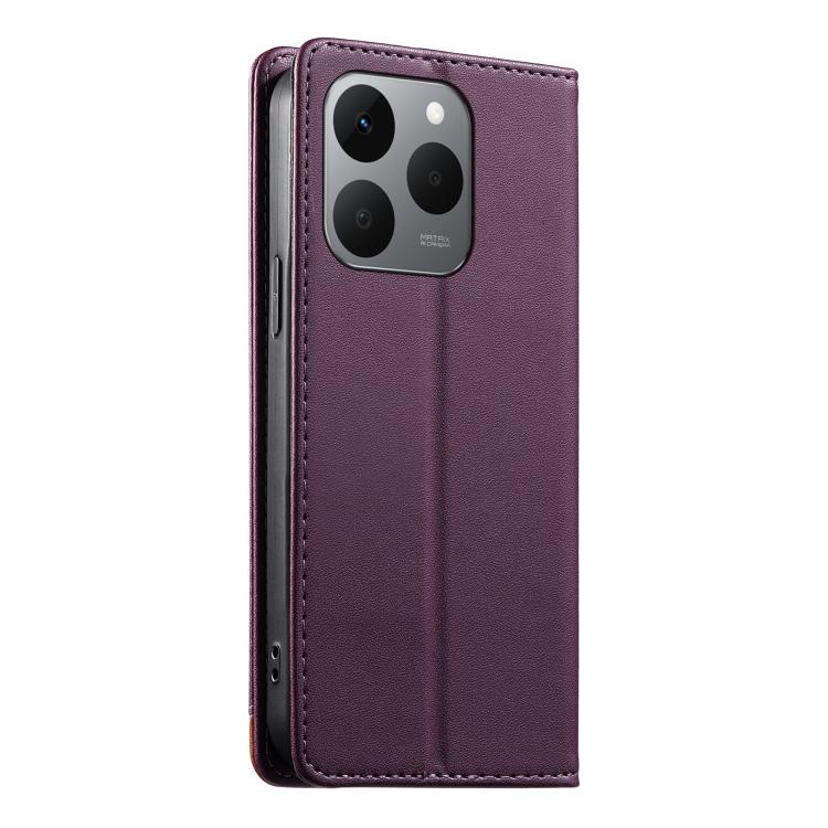 For Realme 15T 5G Dierfeng Splicing Strong Magnetic RFID Vegan Leather Phone Case