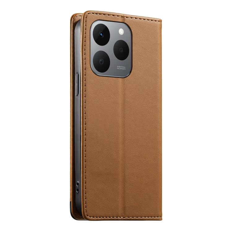 For Realme 15T 5G Dierfeng Splicing Strong Magnetic RFID Vegan Leather Phone Case
