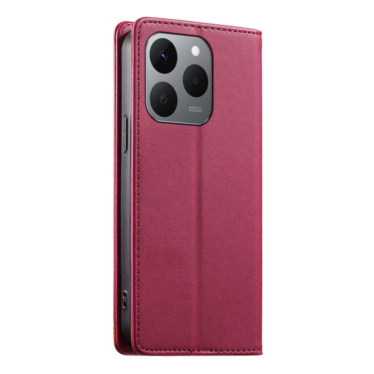 For Realme 15T 5G Dierfeng Splicing Strong Magnetic RFID Vegan Leather Phone Case