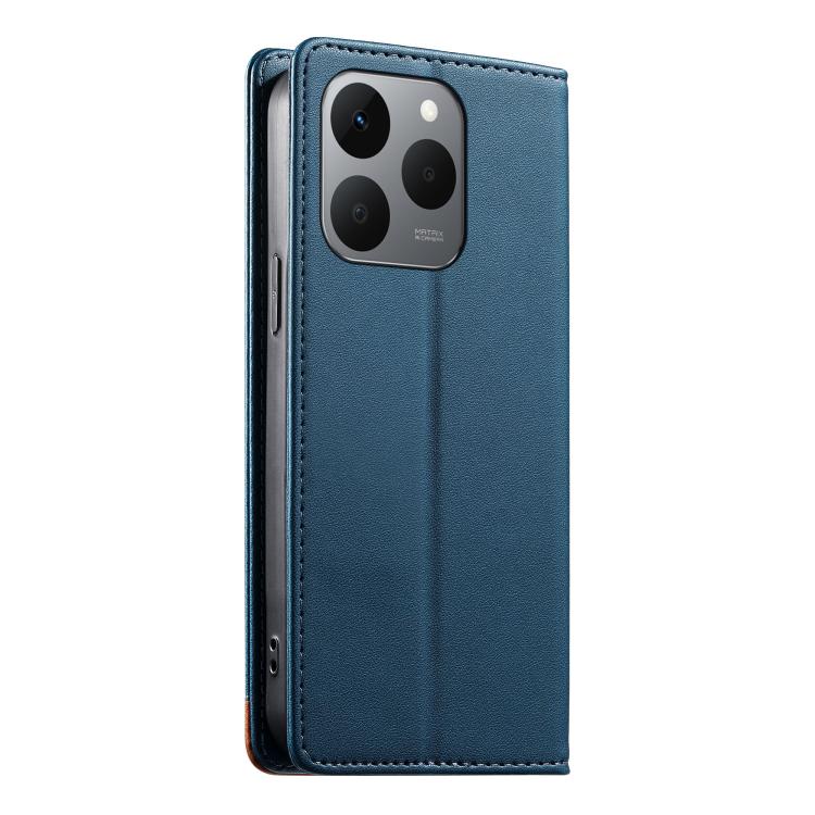 For Realme 15T 5G Dierfeng Splicing Strong Magnetic RFID Vegan Leather Phone Case