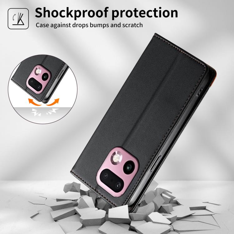 For Realme 16 Pro+ 5G Dierfeng Splicing Strong Magnetic RFID Vegan Leather Phone Case