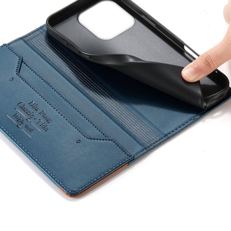 For Realme 16 Pro+ 5G Dierfeng Splicing Strong Magnetic RFID Vegan Leather Phone Case