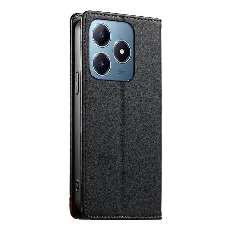 For Realme C63 4G / C61 4G / Narzo N63 4G Dierfeng Splicing Strong Magnetic RFID Vegan Leather Phone Case