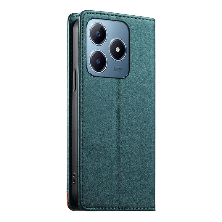 For Realme C63 4G / C61 4G / Narzo N63 4G Dierfeng Splicing Strong Magnetic RFID Vegan Leather Phone Case