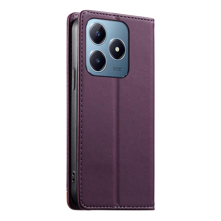 For Realme C63 4G / C61 4G / Narzo N63 4G Dierfeng Splicing Strong Magnetic RFID Vegan Leather Phone Case