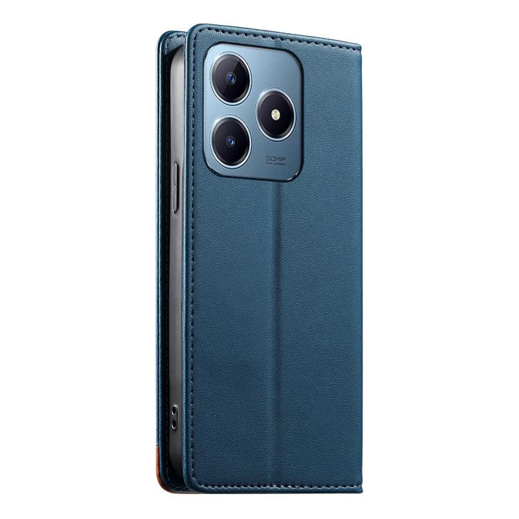 For Realme C63 4G / C61 4G / Narzo N63 4G Dierfeng Splicing Strong Magnetic RFID Vegan Leather Phone Case