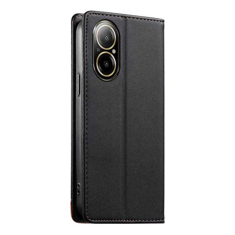 For Realme C67 4G / 12 Lite 4G Dierfeng Splicing Strong Magnetic RFID Vegan Leather Phone Case