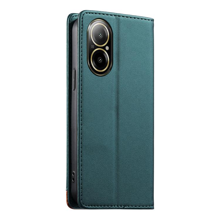 For Realme C67 4G / 12 Lite 4G Dierfeng Splicing Strong Magnetic RFID Vegan Leather Phone Case