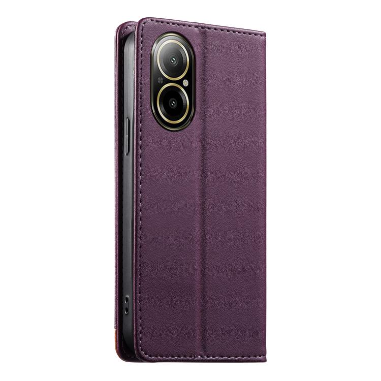 For Realme C67 4G / 12 Lite 4G Dierfeng Splicing Strong Magnetic RFID Vegan Leather Phone Case