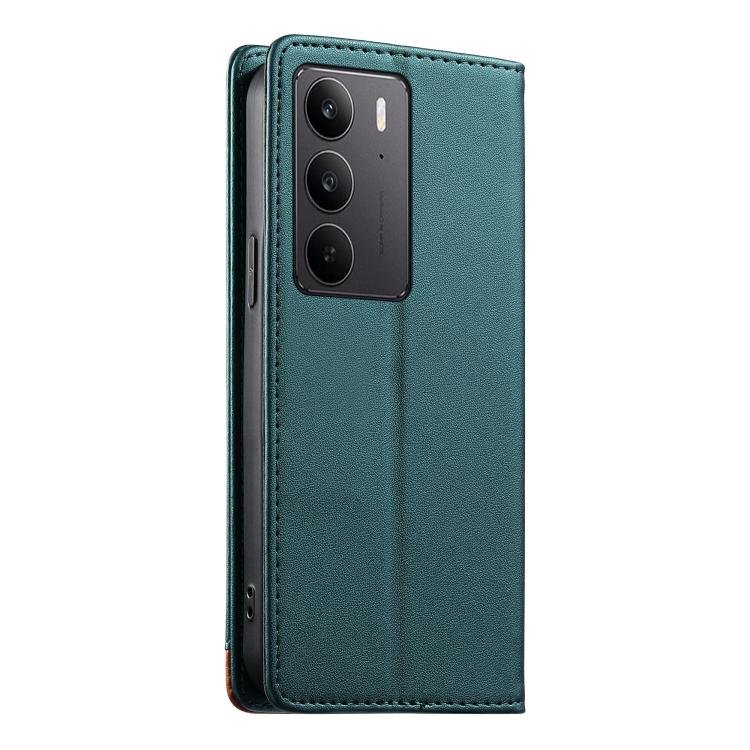 For Realme C75 4G / 14x 5G Dierfeng Splicing Strong Magnetic RFID Vegan Leather Phone Case