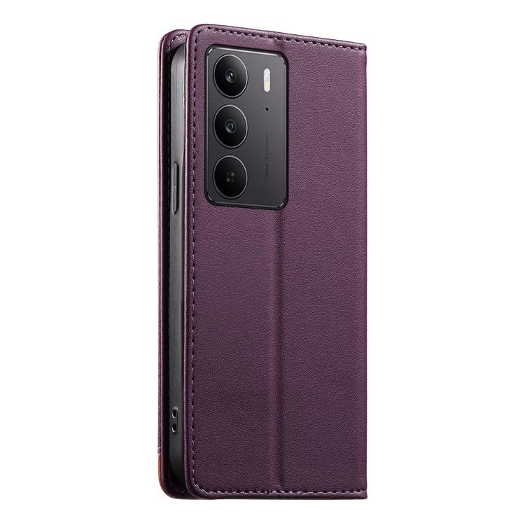 For Realme C75 4G / 14x 5G Dierfeng Splicing Strong Magnetic RFID Vegan Leather Phone Case