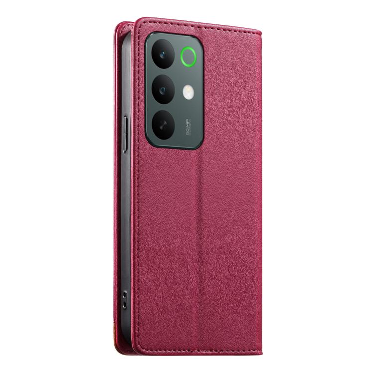 For Realme C85 Pro 4G Dierfeng Splicing Strong Magnetic RFID Vegan Leather Phone Case
