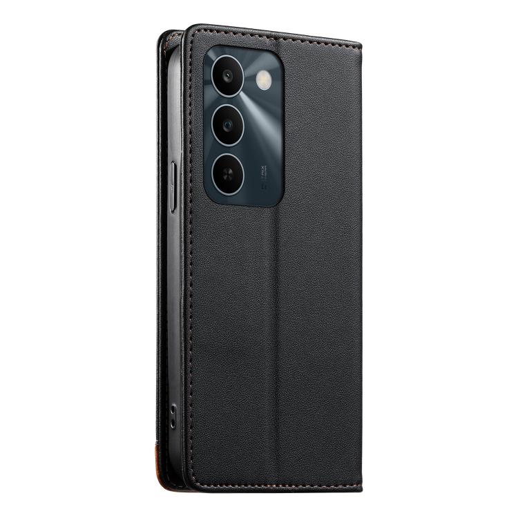 For Realme C83 5G Dierfeng Splicing Strong Magnetic RFID Vegan Leather Phone Case