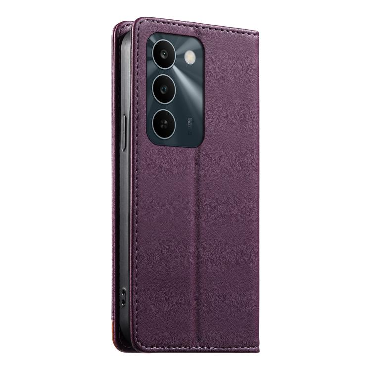 For Realme C83 5G Dierfeng Splicing Strong Magnetic RFID Vegan Leather Phone Case