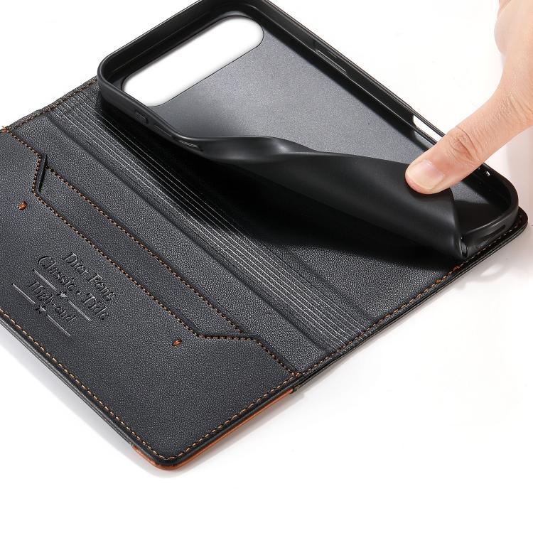 For Realme 16 5G Dierfeng Splicing Strong Magnetic RFID Vegan Leather Phone Case