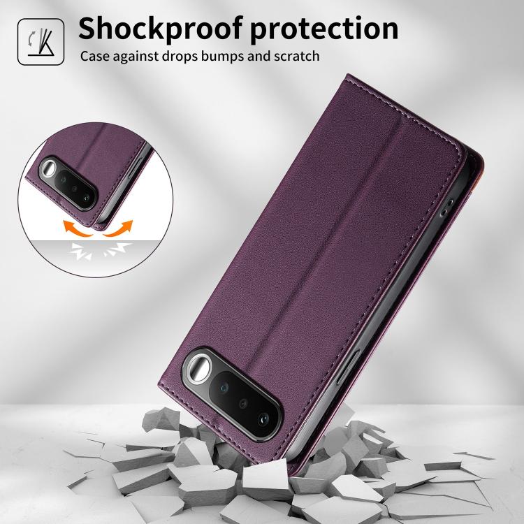 For Realme 16 5G Dierfeng Splicing Strong Magnetic RFID Vegan Leather Phone Case