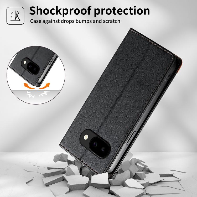 For Google Pixel 10a Dierfeng Splicing Strong Magnetic RFID Vegan Leather Phone Case