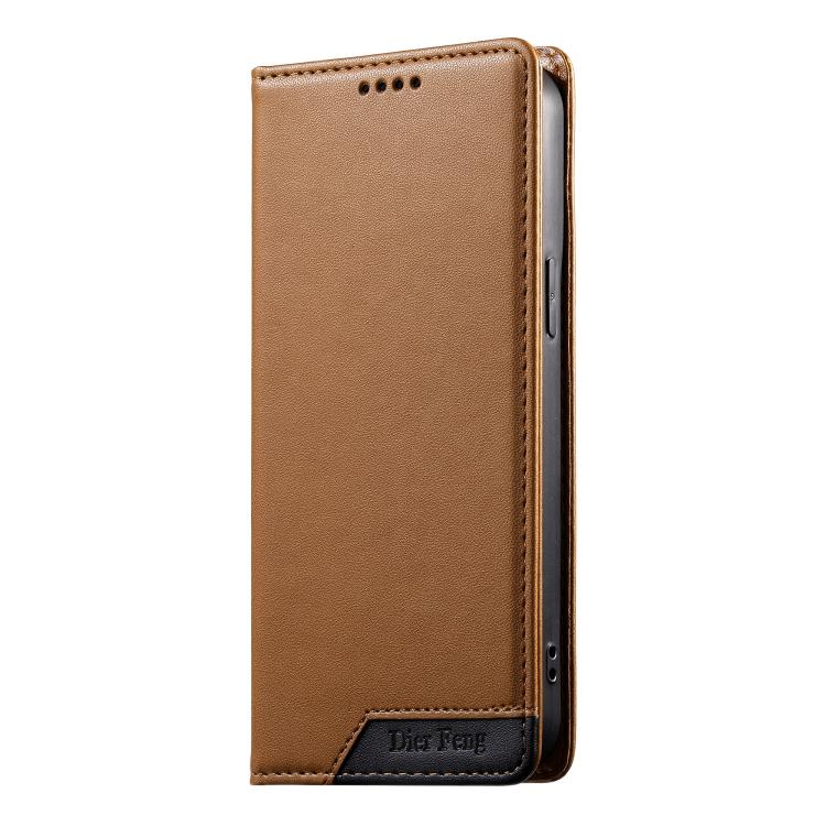 For Google Pixel 10a Dierfeng Splicing Strong Magnetic RFID Vegan Leather Phone Case