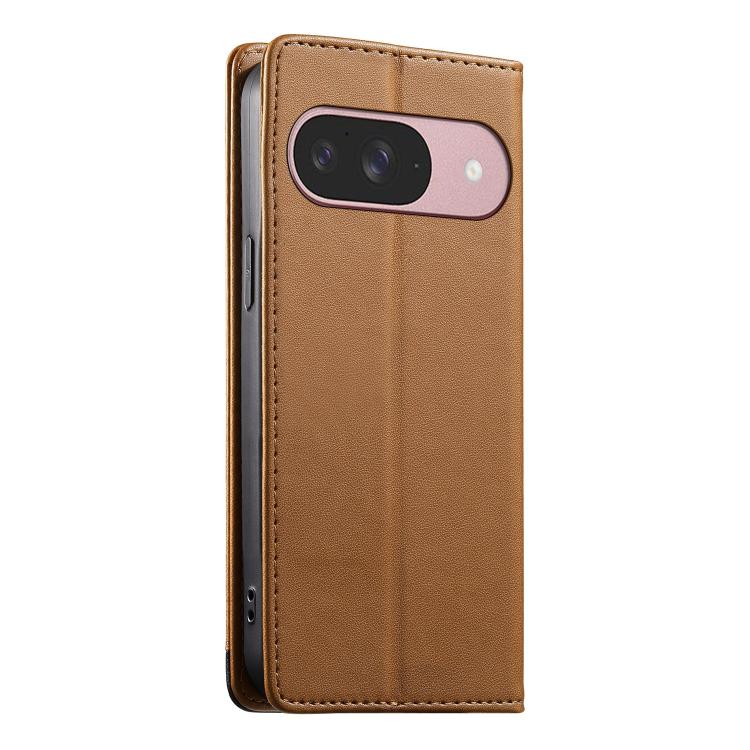 For Google Pixel 10 / 10 Pro / Pixel 9 / 9 Pro Dierfeng Splicing Strong Magnetic RFID Vegan Leather Phone Case