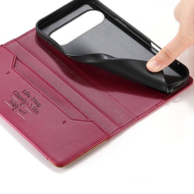 For Google Pixel 10 / 10 Pro / Pixel 9 / 9 Pro Dierfeng Splicing Strong Magnetic RFID Vegan Leather Phone Case