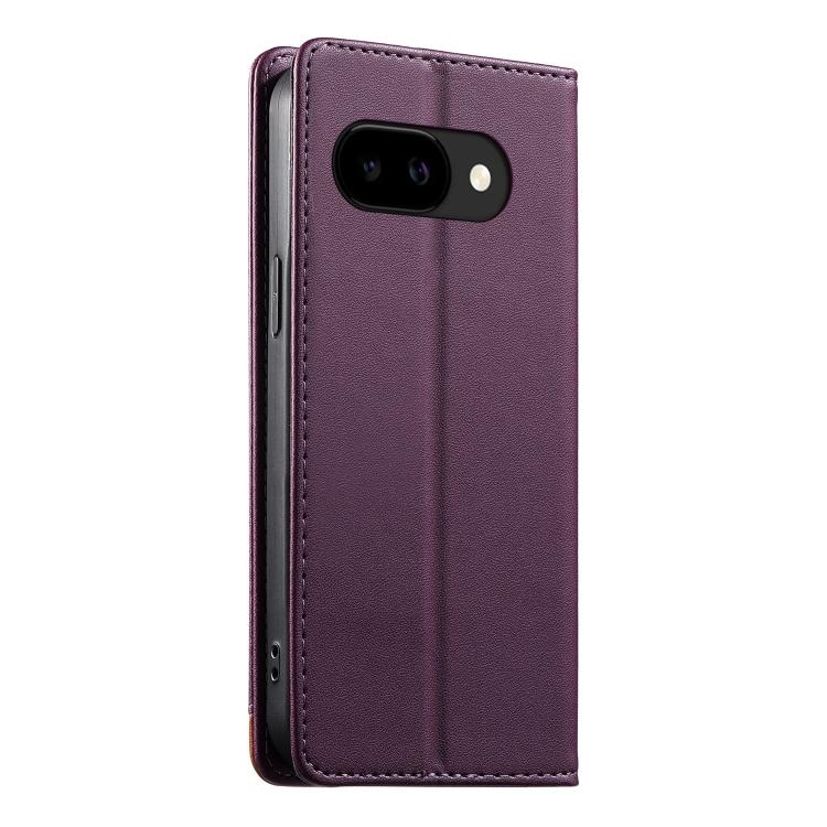 For Google Pixel 9a Dierfeng Splicing Strong Magnetic RFID Vegan Leather Phone Case