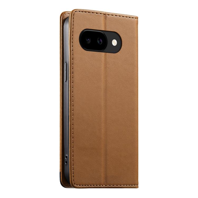 For Google Pixel 9a Dierfeng Splicing Strong Magnetic RFID Vegan Leather Phone Case