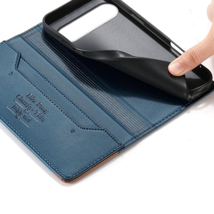 For Google Pixel 10 Pro XL / Pixel 9 Pro XL Dierfeng Splicing Strong Magnetic RFID Vegan Leather Phone Case