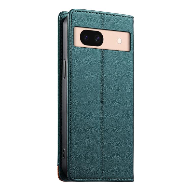 For Google Pixel 8a Dierfeng Splicing Strong Magnetic RFID Vegan Leather Phone Case