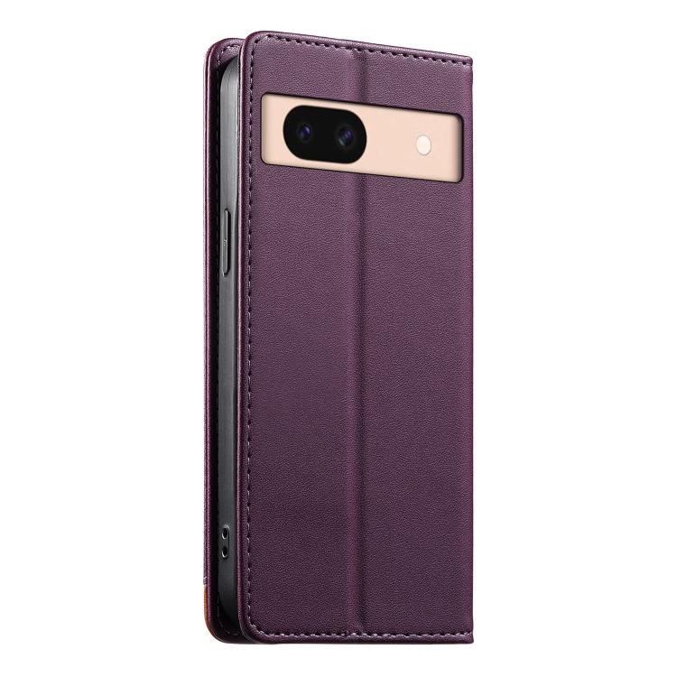 For Google Pixel 8a Dierfeng Splicing Strong Magnetic RFID Vegan Leather Phone Case