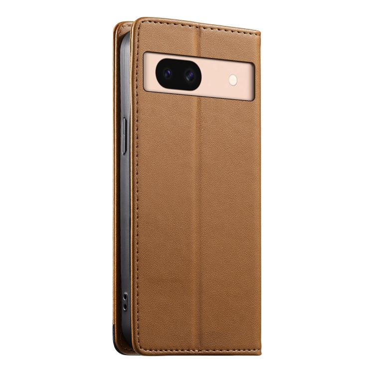 For Google Pixel 8a Dierfeng Splicing Strong Magnetic RFID Vegan Leather Phone Case