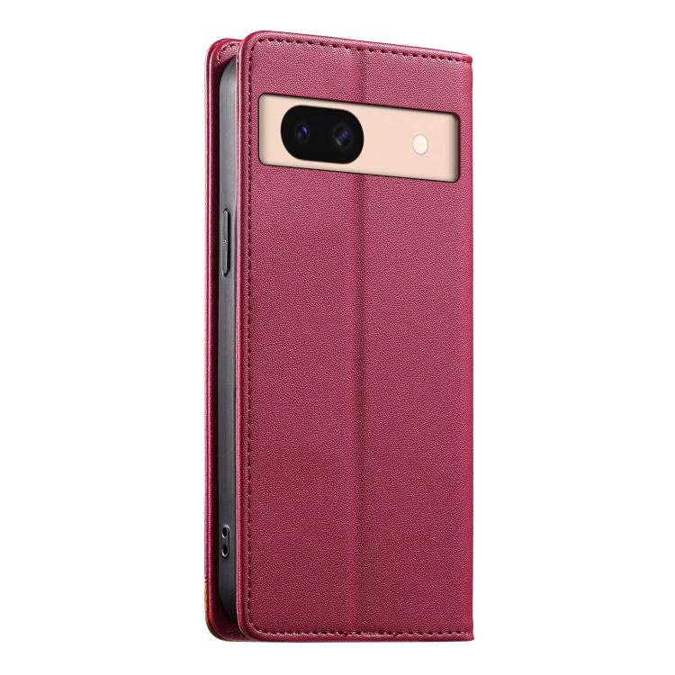 For Google Pixel 8a Dierfeng Splicing Strong Magnetic RFID Vegan Leather Phone Case