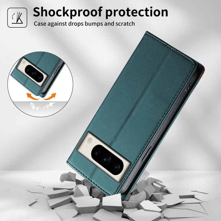 For Google Pixel 8 Pro Dierfeng Splicing Strong Magnetic RFID Vegan Leather Phone Case