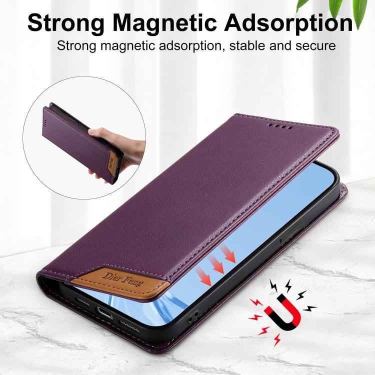 For Google Pixel 8 Pro Dierfeng Splicing Strong Magnetic RFID Vegan Leather Phone Case