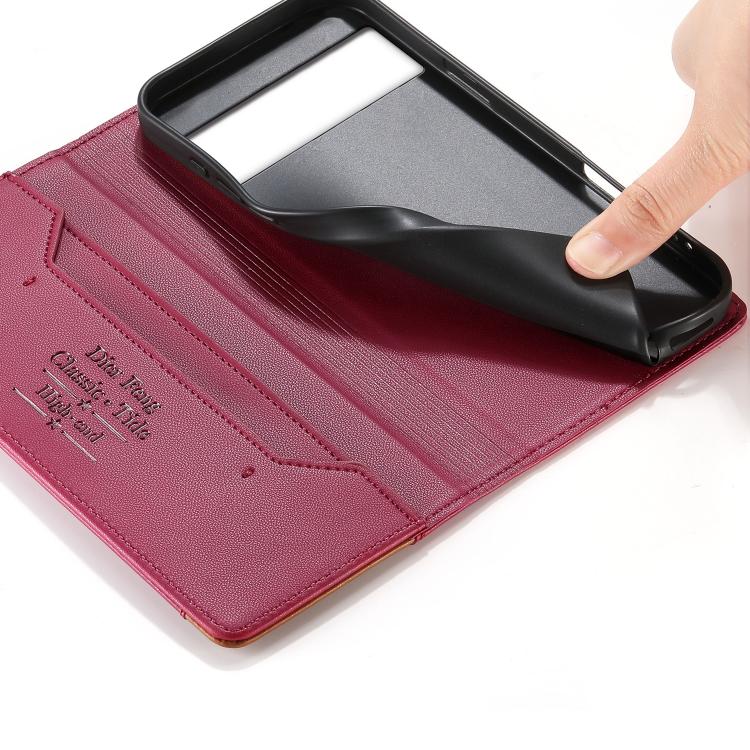 For Google Pixel 8 Pro Dierfeng Splicing Strong Magnetic RFID Vegan Leather Phone Case