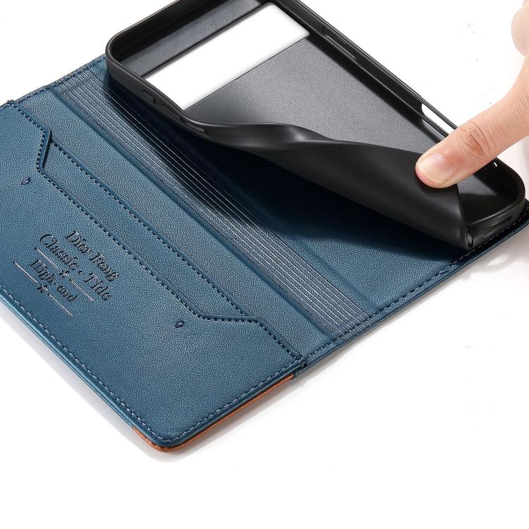 For Google Pixel 8 Pro Dierfeng Splicing Strong Magnetic RFID Vegan Leather Phone Case