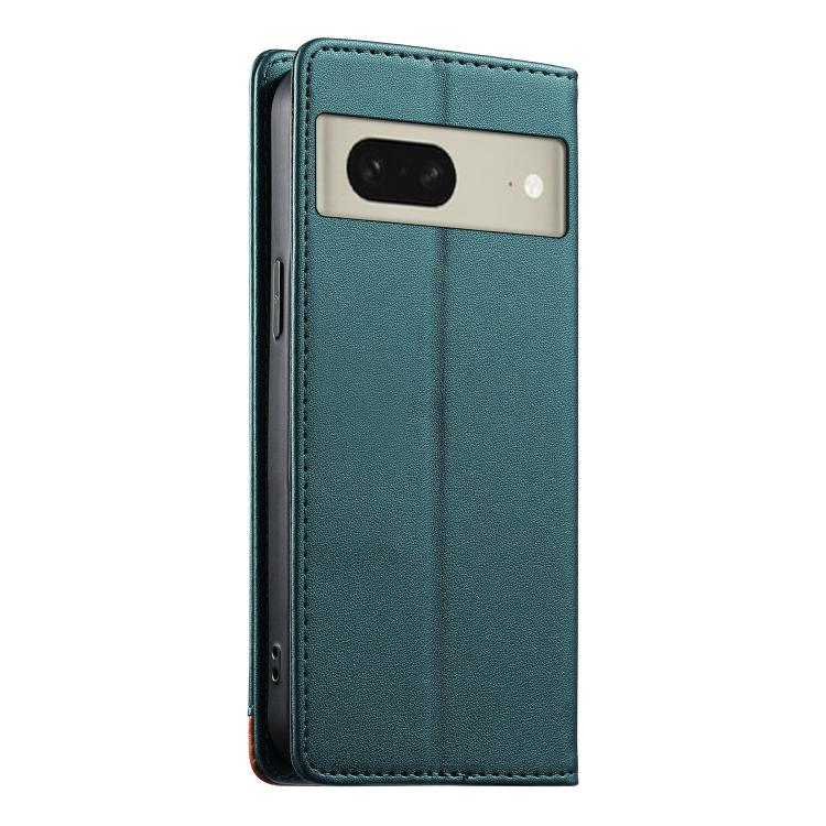 For Google Pixel 8 Dierfeng Splicing Strong Magnetic RFID Vegan Leather Phone Case