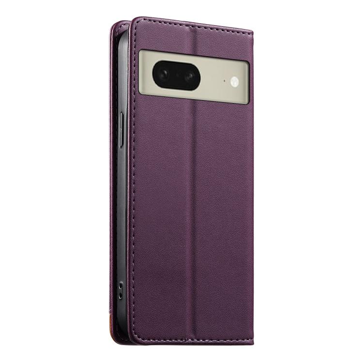 For Google Pixel 8 Dierfeng Splicing Strong Magnetic RFID Vegan Leather Phone Case