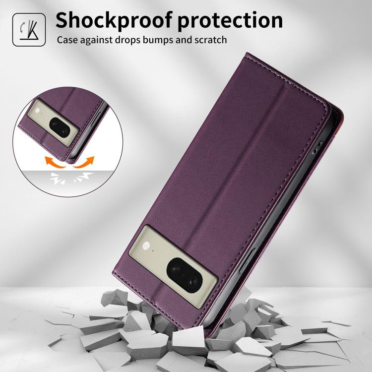 For Google Pixel 8 Dierfeng Splicing Strong Magnetic RFID Vegan Leather Phone Case