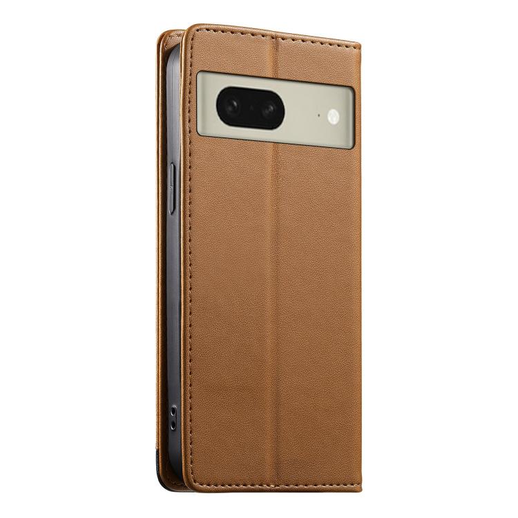 For Google Pixel 8 Dierfeng Splicing Strong Magnetic RFID Vegan Leather Phone Case
