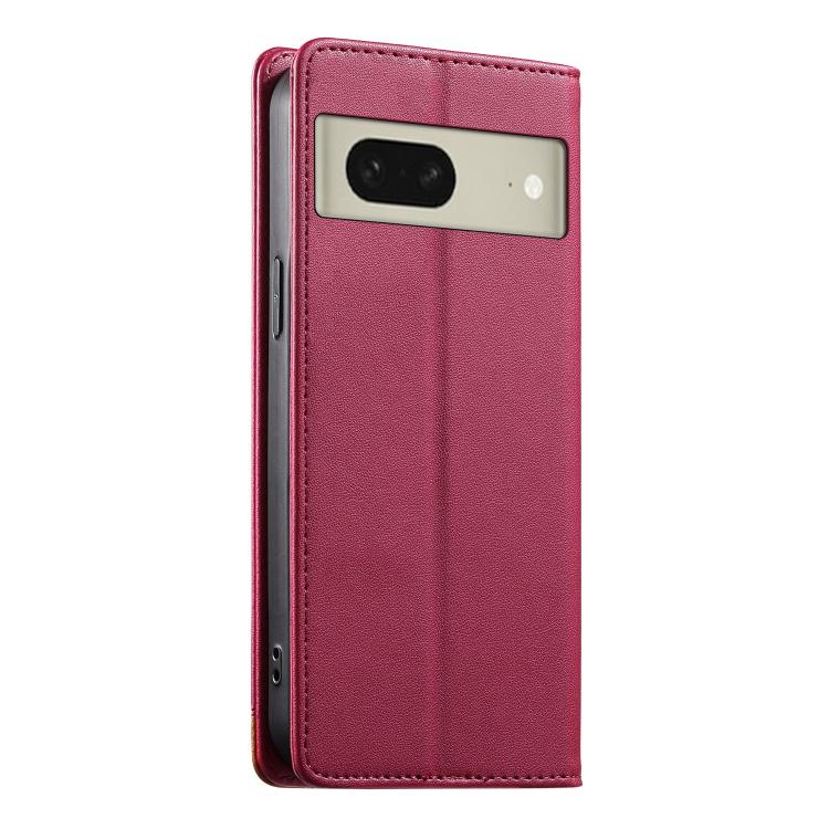 For Google Pixel 8 Dierfeng Splicing Strong Magnetic RFID Vegan Leather Phone Case