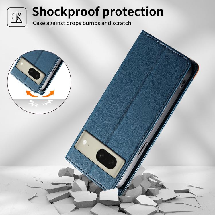 For Google Pixel 8 Dierfeng Splicing Strong Magnetic RFID Vegan Leather Phone Case