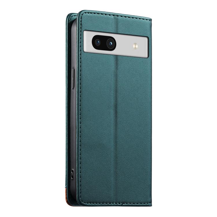 For Google Pixel 7a Dierfeng Splicing Strong Magnetic RFID Vegan Leather Phone Case