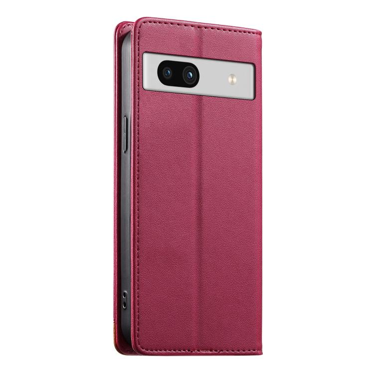 For Google Pixel 7a Dierfeng Splicing Strong Magnetic RFID Vegan Leather Phone Case