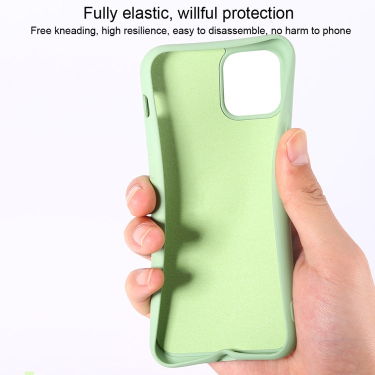 For iPhone 12 mini Solid Color Liquid Silicone Shockproof Full Coverage Protective Case with Ring Holder