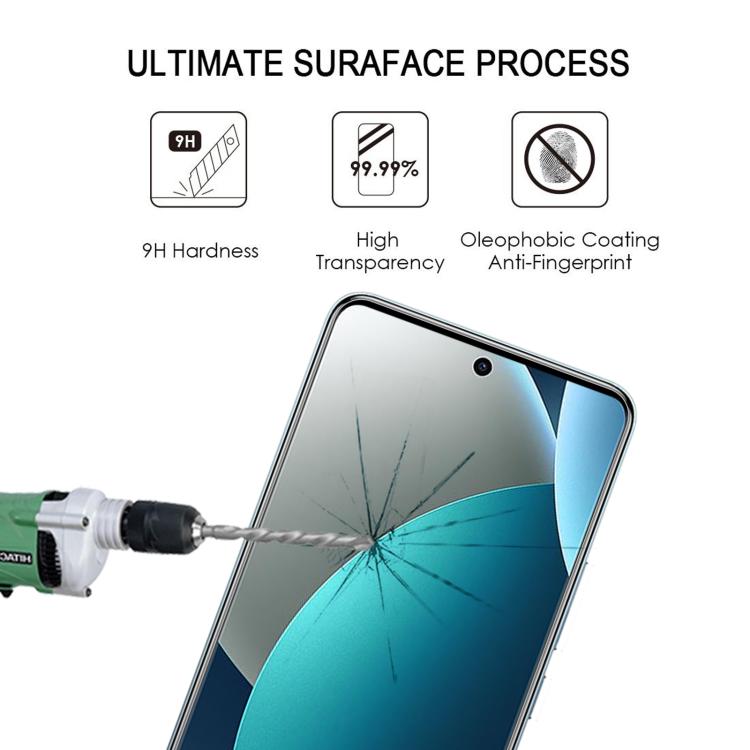 For Redmi Note 15 Pro 4G Global 163.2mm Edge Glue 9H HD 3D Curved Edge Tempered Glass Film - Black