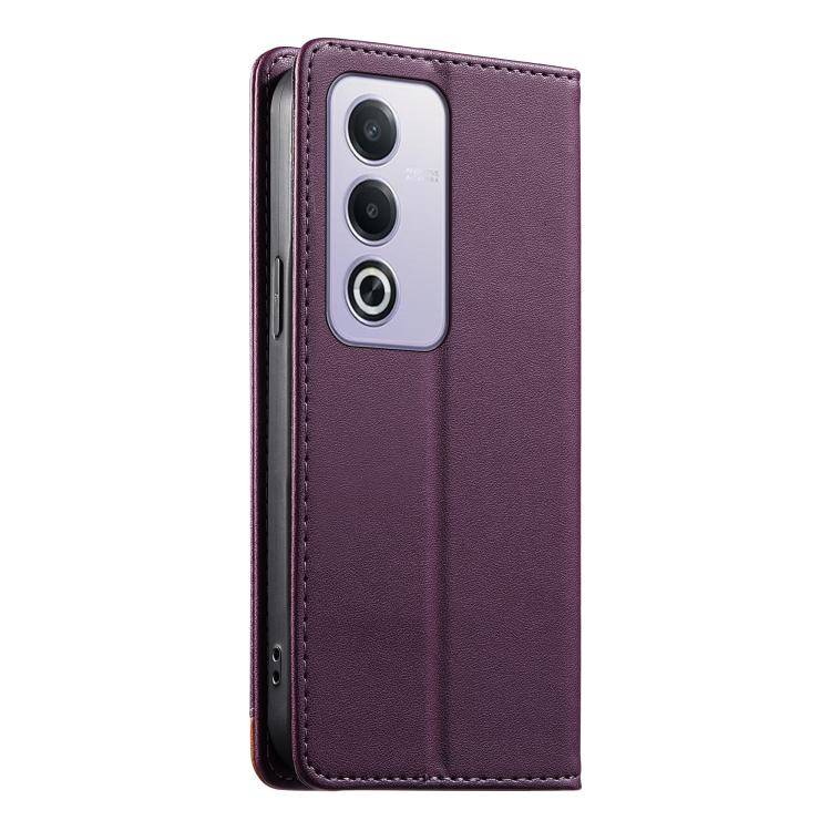 For OPPO A3 Pro Global / K12x 5G Dierfeng Splicing Strong Magnetic RFID Vegan Leather Phone Case