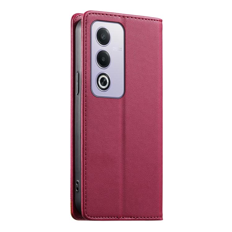 For OPPO A3 Pro Global / K12x 5G Dierfeng Splicing Strong Magnetic RFID Vegan Leather Phone Case